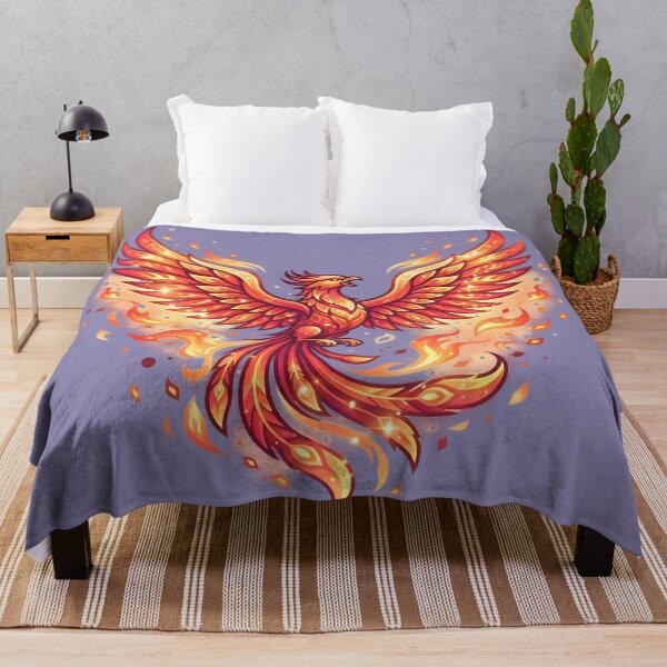 Item preview, Rising Flaming Phoenix Bird of Rebirth - Magical Fire Bird Art designed and sold by KreonaTime.