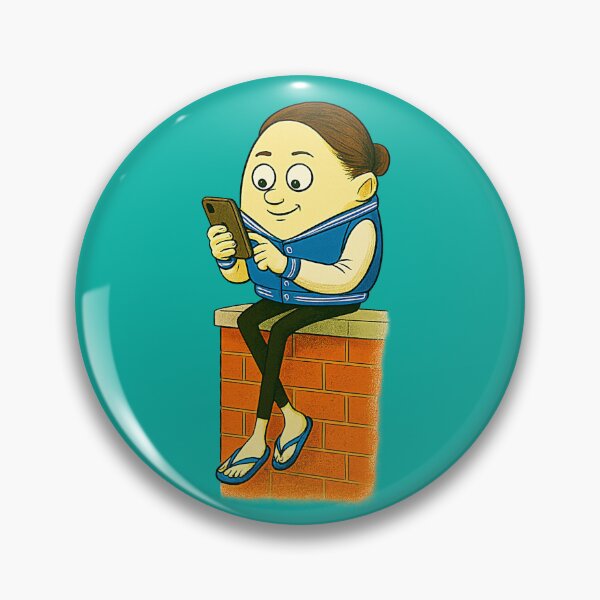 Item preview, LOS CLIPS EN MI CELULAR - Funny Humpty Dumpty Phone Addict designed and sold by Urban-InkStudio.