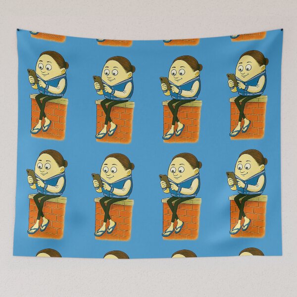 Item preview, LOS CLIPS EN MI CELULAR - Funny Humpty Dumpty Phone Addict designed and sold by Urban-InkStudio.