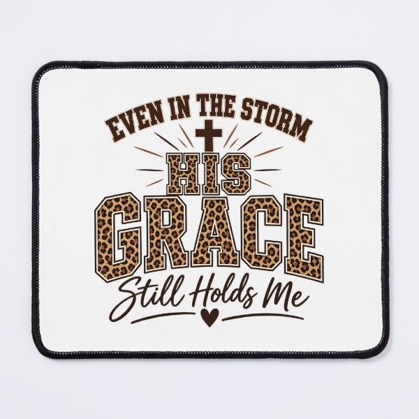 Item preview, Even in the Storm His Grace Still Holds Me - Christian Faith Leopard Print designed and sold by oumayma mokrane.