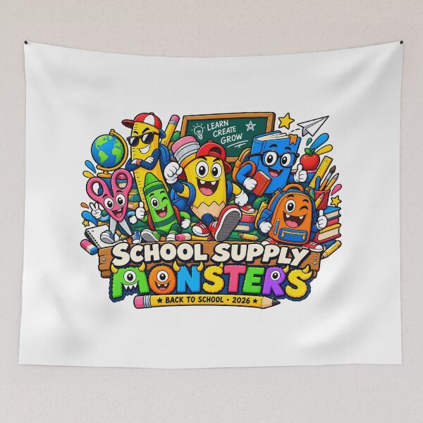 Item preview, School Supply Monsters – Cute Back to School Design for Kids designed and sold by karamram.