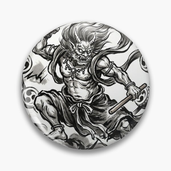 Item preview, Raijin Thunder God Kanji Ink Art designed and sold by Kanjigraphy.
