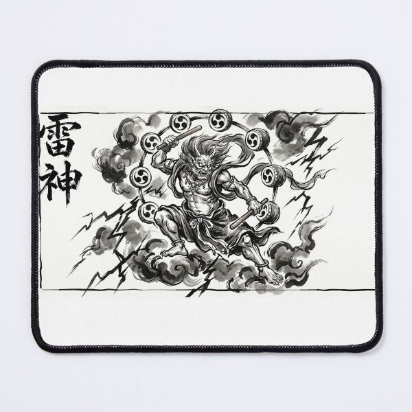 Item preview, Raijin Thunder God Kanji Ink Art designed and sold by Kanjigraphy.