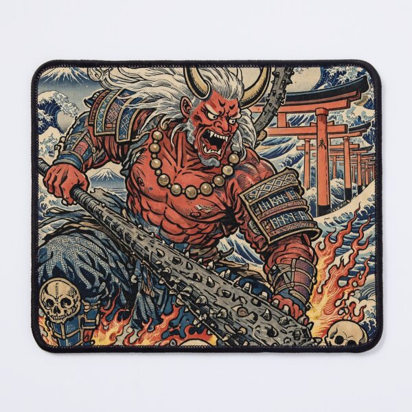 Item preview, Fiery Oni Demon Warrior Inferno designed and sold by Surviving Monday Club.
