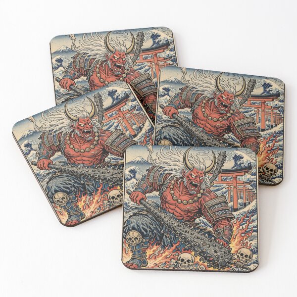 Item preview, Fiery Oni Demon Warrior Inferno designed and sold by Surviving Monday Club.