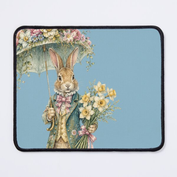 Item preview, Vintage Rabbit Floral Umbrella Portrait designed and sold by ImageryLoom.