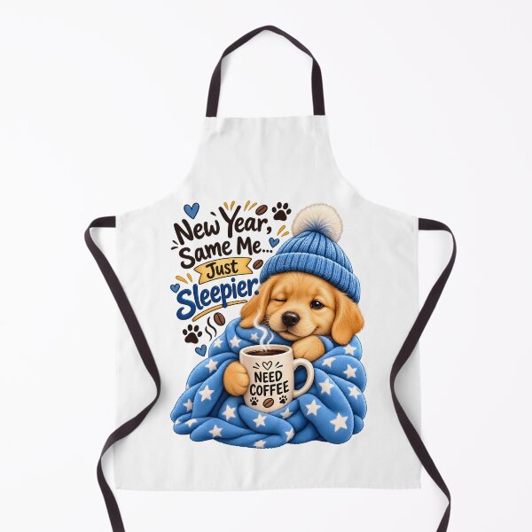 Item preview, New Year, Same Me… Just Sleepier – Cute Coffee Puppy designed and sold by HoMya.