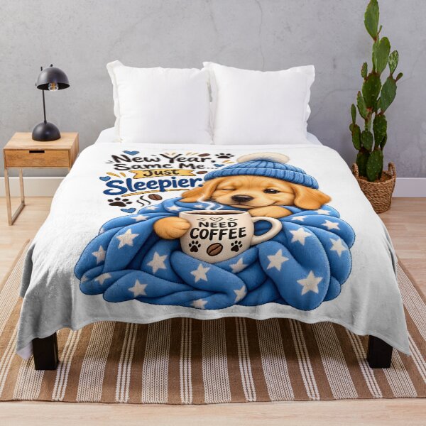 Item preview, New Year, Same Me… Just Sleepier – Cute Coffee Puppy designed and sold by HoMya.