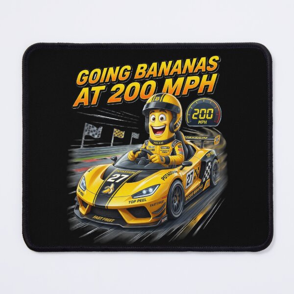 Item preview, Going Bananas At 200 MPH Funny Racing Driver Motorsport Speed Checkered Flag Design designed and sold by 519xdesign.