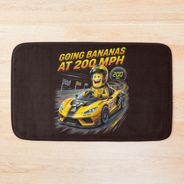 Item preview, Going Bananas At 200 MPH Funny Racing Driver Motorsport Speed Checkered Flag Design designed and sold by 519xdesign.