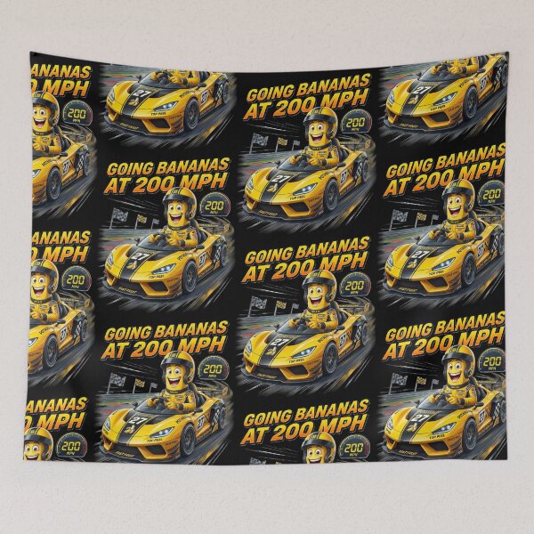 Item preview, Going Bananas At 200 MPH Funny Racing Driver Motorsport Speed Checkered Flag Design designed and sold by 519xdesign.
