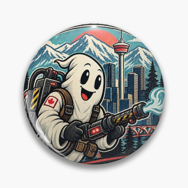 Item preview, Calgary Alberta Ghostbusters Vintage Badge designed and sold by F1FUNSHOP.