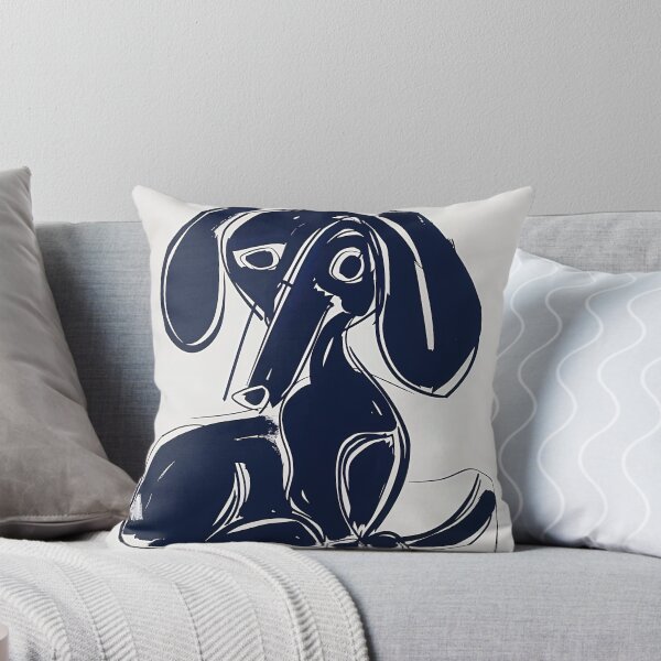 Item preview, Dachshund - Blue Abstract Art designed and sold by shadow-bloom.