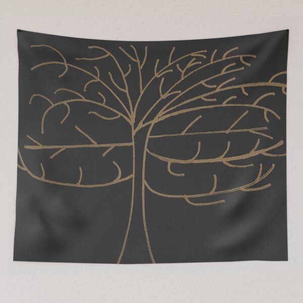 Item preview, Minimalistic Black Gold Line Tree designed and sold by Kristy Carpenter.