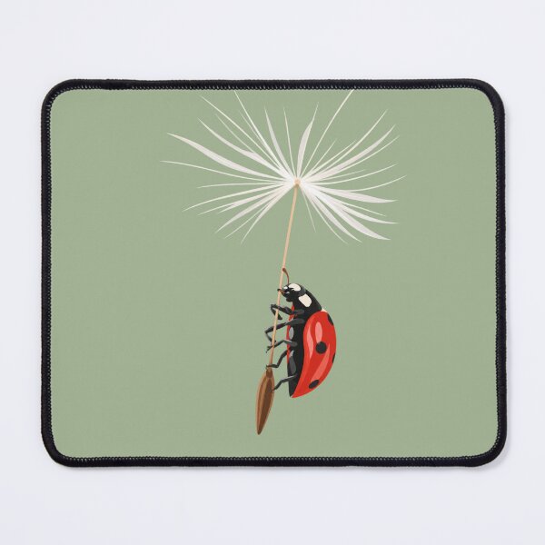 Item preview, Ladybug hanging from a Dandelion seed designed and sold by wonderxwander.