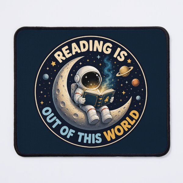 Item preview, Reading Is Out Of This World Astronaut On Moon Illustration designed and sold by GibasVisuals.