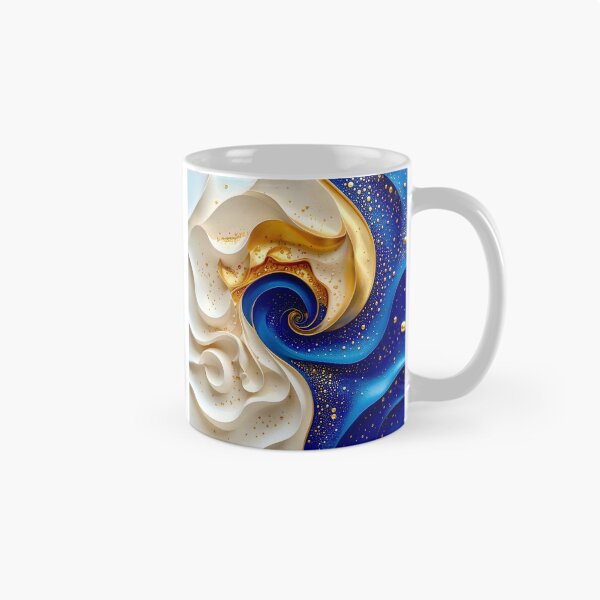 Item preview, Golden and Blue Abstract Swirl designed and sold by Vicky Brago-Mitchell®.