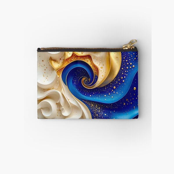 Item preview, Golden and Blue Abstract Swirl designed and sold by Vicky Brago-Mitchell®.