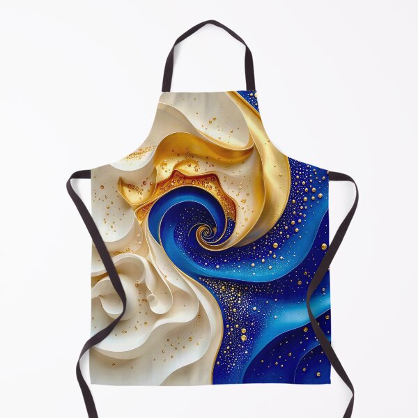 Item preview, Golden and Blue Abstract Swirl designed and sold by Vicky Brago-Mitchell®.