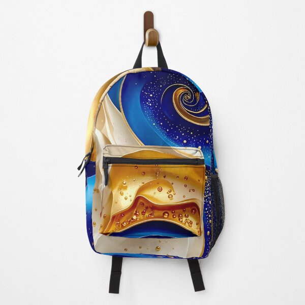 Item preview, Golden and Blue Abstract Swirl designed and sold by Vicky Brago-Mitchell®.
