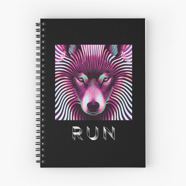 Item preview, SLOWBURN — RUN Wolf Pack Optical Illusion Art | Neon Optical Illusion Alternative in Magenta & Mint designed and sold by ✨nightvrld.