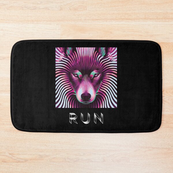 Item preview, SLOWBURN — RUN Wolf Pack Optical Illusion Art | Neon Optical Illusion Alternative in Magenta & Mint designed and sold by ✨nightvrld.