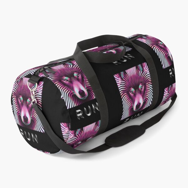 Item preview, SLOWBURN — RUN Wolf Pack Optical Illusion Art | Neon Optical Illusion Alternative in Magenta & Mint designed and sold by ✨nightvrld.