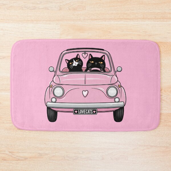 Item preview, Black cats in a pink car designed and sold by YChangShop.