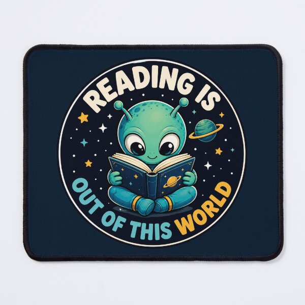 Item preview, Reading Is Out Of This World Cute Alien Reading Illustration designed and sold by GibasVisuals.