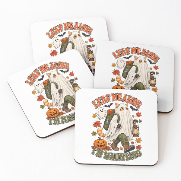 Item preview, Leaf Me Alone, I'm Haunting — Halloween Ghost Cat Graphic Tee designed and sold by GroveLaneCreative.