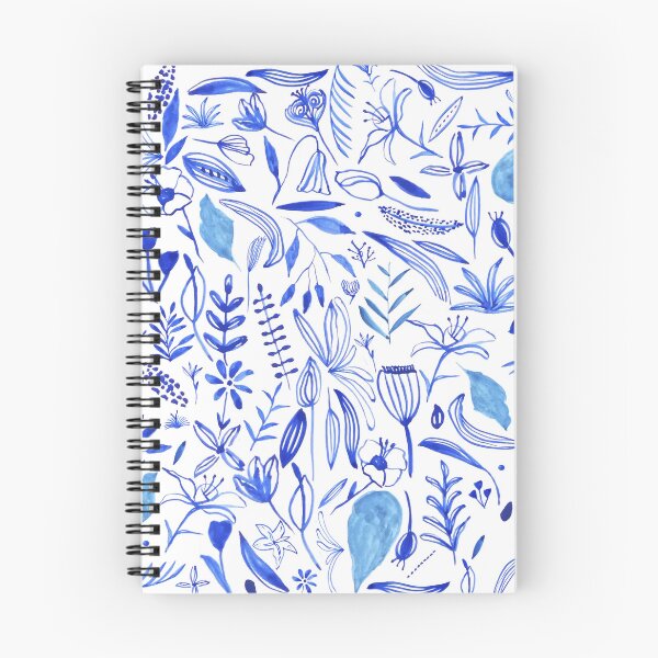 Item preview, Botanical Illustration of Flowers in Blue Watercolor designed and sold by ElizabethCoelho.