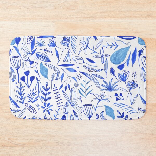 Item preview, Botanical Illustration of Flowers in Blue Watercolor designed and sold by ElizabethCoelho.
