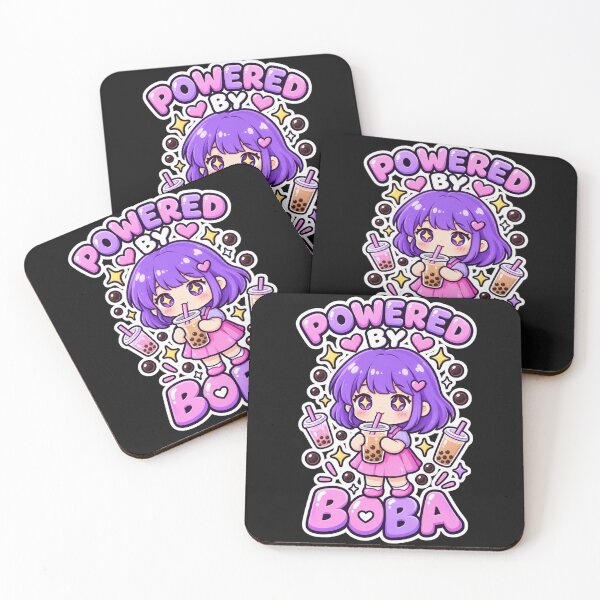Item preview, Powered by Boba – Cute Kawaii Bubble Tea Girl designed and sold by Revyra Design .