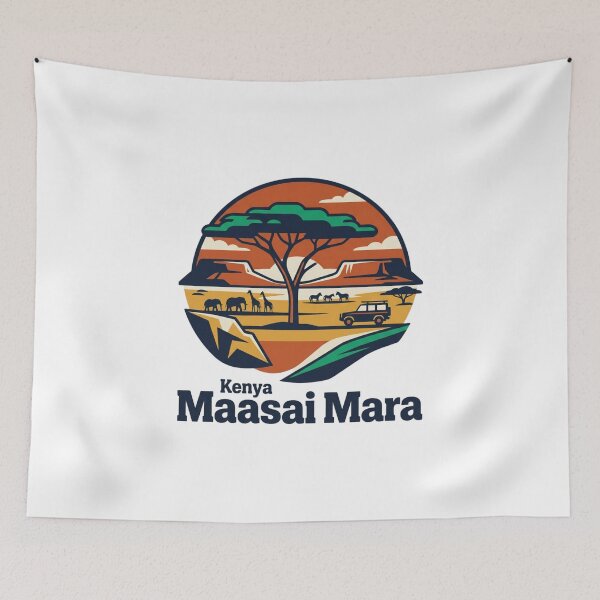 Item preview, Maasai Mara Safari Bold Retro Graphic Poster designed and sold by Inkworksbyshery.