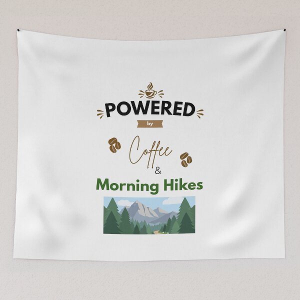 Item preview, Powered by Coffee and Morning Hikes designed and sold by PawFitt.