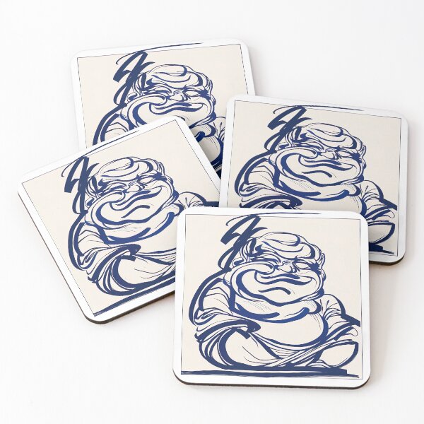 Item preview, Daikokuten, Japanese deity - Blue Abstract Art- designed and sold by shadow-bloom.