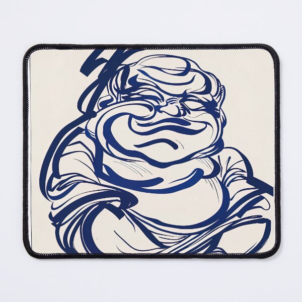 Item preview, Daikokuten, Japanese deity - Blue Abstract Art- designed and sold by shadow-bloom.
