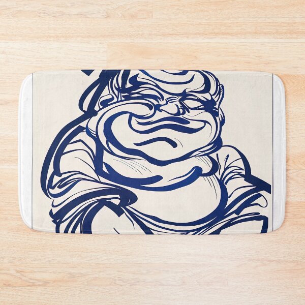 Item preview, Daikokuten, Japanese deity - Blue Abstract Art- designed and sold by shadow-bloom.