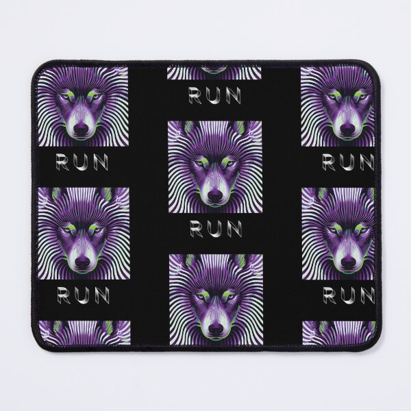 Item preview, THE FOOL — RUN Wolf Pack Optical Illusion Art | Psychedelic Festival Alternative in Purple & Green designed and sold by ✨nightvrld.