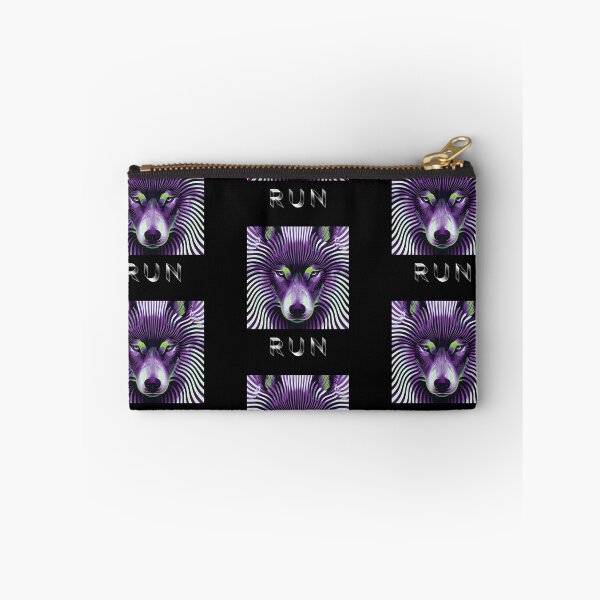 Item preview, THE FOOL — RUN Wolf Pack Optical Illusion Art | Psychedelic Festival Alternative in Purple & Green designed and sold by ✨nightvrld.