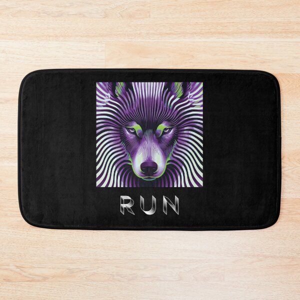 Item preview, THE FOOL — RUN Wolf Pack Optical Illusion Art | Psychedelic Festival Alternative in Purple & Green designed and sold by ✨nightvrld.