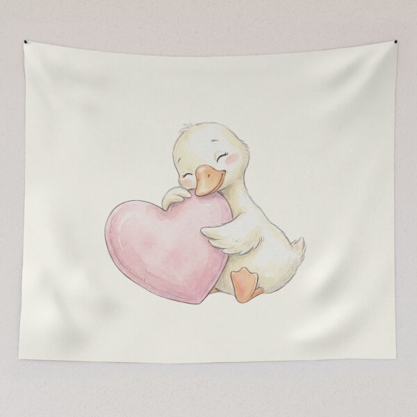 Item preview, Sweet Goose Hugging Pink Heart designed and sold by HumTumMe.