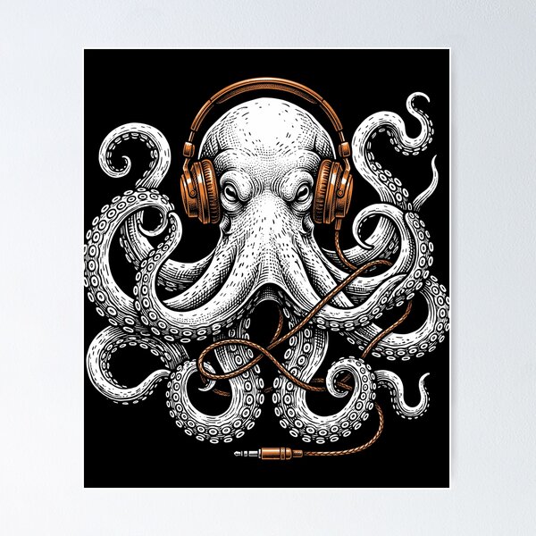Item preview, Octopus Headphones Music DJ Ocean Sea Life designed and sold by Doodleoub.