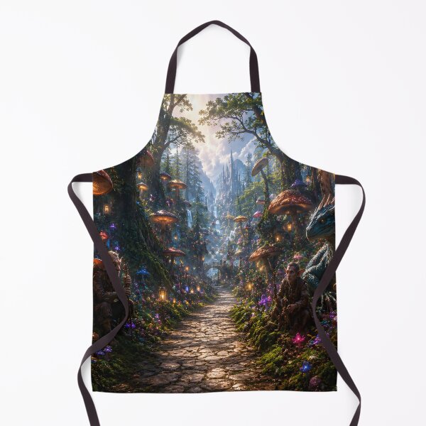 Item preview, Enchanted Fantasy Forest with Giant Mushrooms and Dragon – Magical Woodland Path designed and sold by cozeecore.