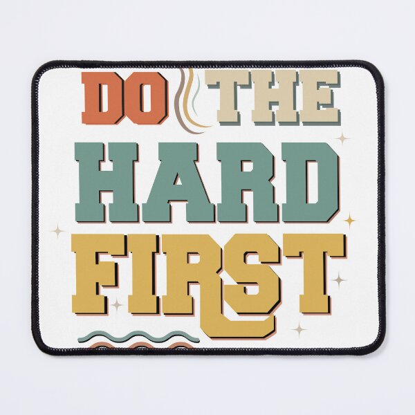 Item preview, Do The Hard First - Retro Motivational Typography designed and sold by Ned_Studio.