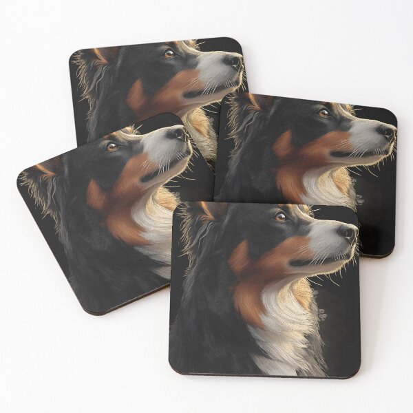 Item preview, Australian Shepherd Dog Amber Gaze Tricolor Heroic Glow designed and sold by mildaclairmo.