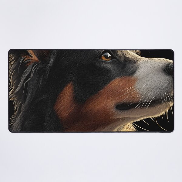 Item preview, Australian Shepherd Dog Amber Gaze Tricolor Heroic Glow designed and sold by mildaclairmo.