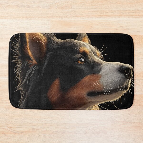 Item preview, Australian Shepherd Dog Amber Gaze Tricolor Heroic Glow designed and sold by mildaclairmo.