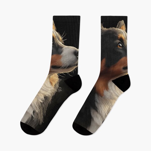 Item preview, Australian Shepherd Dog Amber Gaze Tricolor Heroic Glow designed and sold by mildaclairmo.