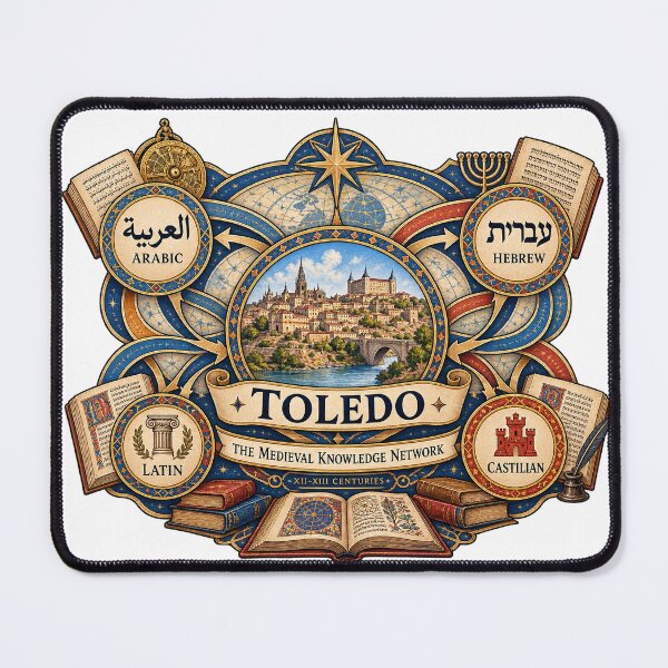 Item preview, Toledo – The Medieval Knowledge Network - School of Translators Redbubble description designed and sold by Past in Threads.